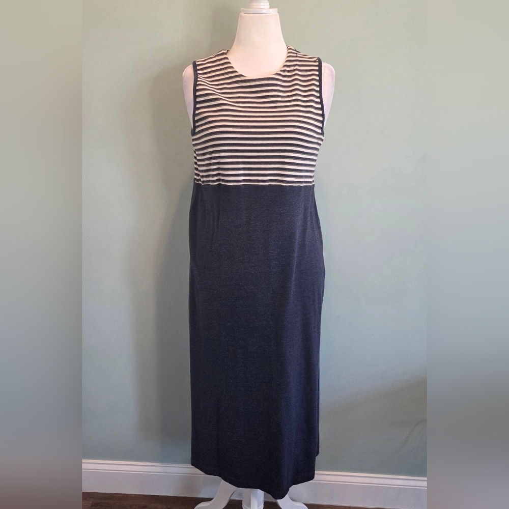 Mountain Lake Casuals Petite Striped Color Block Sleeveless Maxi Dress Size PL - Picture 2 of 11
